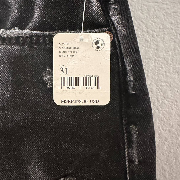 NWT Free People Women's Washed Black Lasso Distressed Cut-Out Shorts Size 31 - Picture 8 of 9
